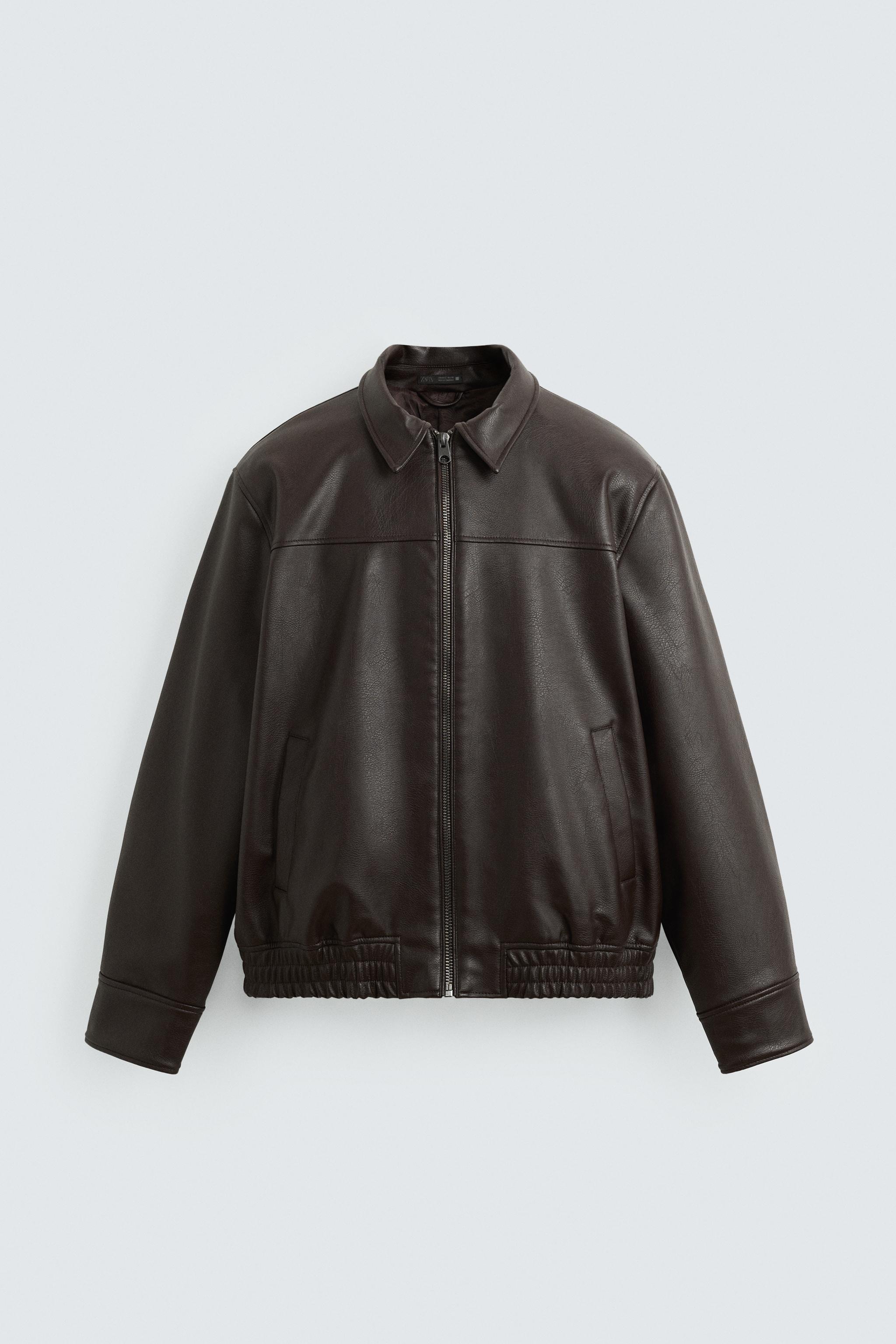 FAUX LEATHER BOMBER JACKET